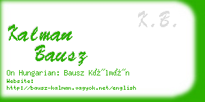 kalman bausz business card